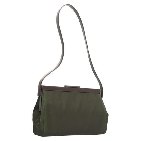 PRADA Shoulder Bag Nylon Khaki Silver - Picture 1 of 12